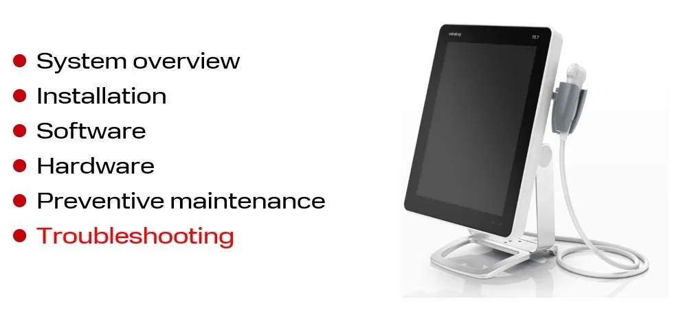 Типичные поломки УЗИ аппарата Mindray TE7 и их решения. Troubleshooting